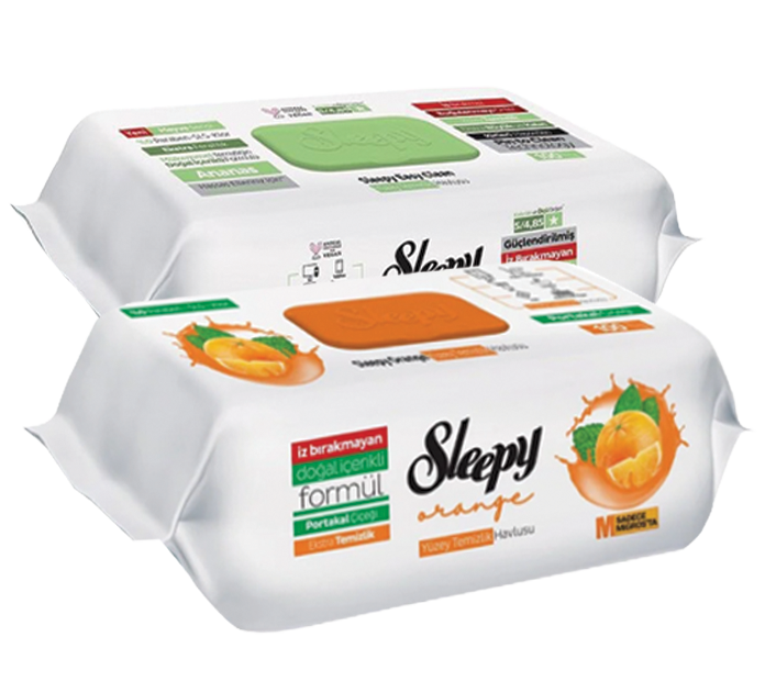 SLEEPY YÜZEY TEMİZLİK HAVLUSU 100'LÜ (Portakal / Ananas)